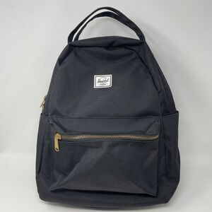 Herschel Supply Nova Mid-Volume Backpack Black Gold Zipper Canvas Commuter Bag